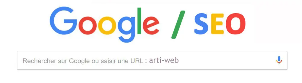 Image de la barre de recherche google dans le navigateur Chrome