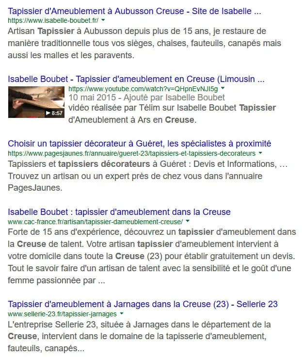 3ème zone de résultat d'une requête sur Google